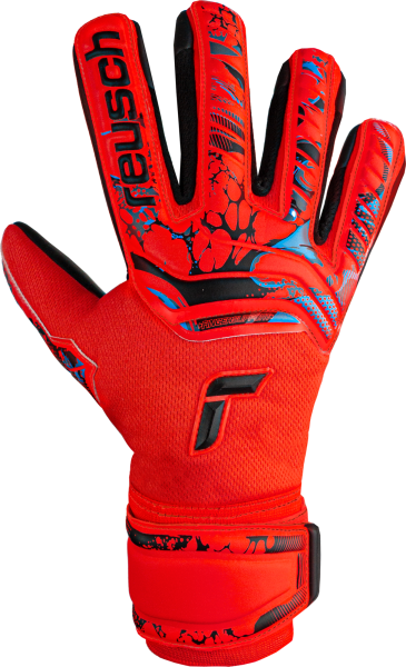 Reusch Attrakt Grip Evolution Fingersave Goalkeeper Gloves Bright Red/Blue/Black